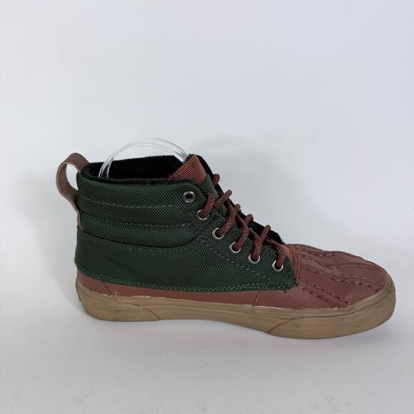Vans Sk8-Hi Del Pato Duck Boots Women's 8.5 Green Brown Ankle Lace-Up Comfort - Picture 3 of 10